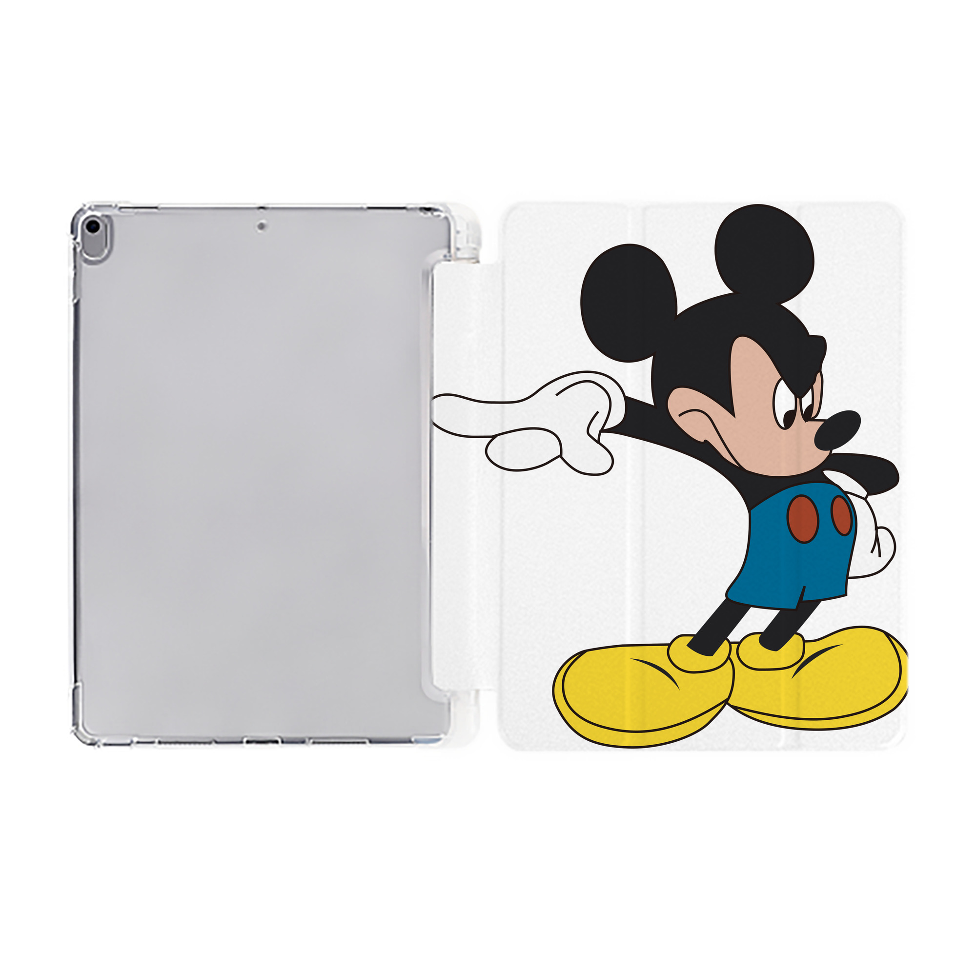 （画像用） ミッキーマウス Mickey Mouse IPad ケース ペン収納付き 三つ折りスタンド PUレザー×シリコン 対応機種9.5/10.5/10.9インチ